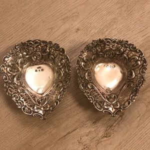 A set of antique sterling silver candy trays